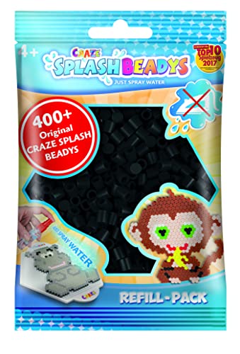 CRAZE SPLASH BEADYS Nachfüllpack Ersatzperlen schwarz black Perlen Bügelperlen ohne Bügeln Refill Set 11751 von CRAZE