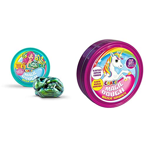 Magic Dough Craze Intelligente Superknete 2er Set, 1x Unicorn 80 g in Dose + 1x Mermaid Kinderknete 80 g, BPA- und glutenfrei von Magic Dough