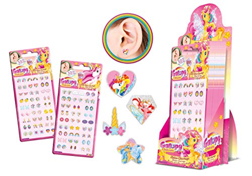 CRAZE Klebeohrringe Mädchen GALUPY Selbstklebende Ohrringe für Mädchen Kinderschmuck Unicorn Einhorn Ohrringe Sticker Earrings 3D Aufkleber von CRAZE