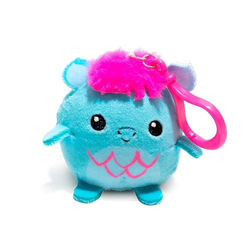 SquishPets Keychain - Kuscheltier Sinty Wave , Plüschtier in einem Schlüsselanhänger 6 cm , cyan von SquishPets