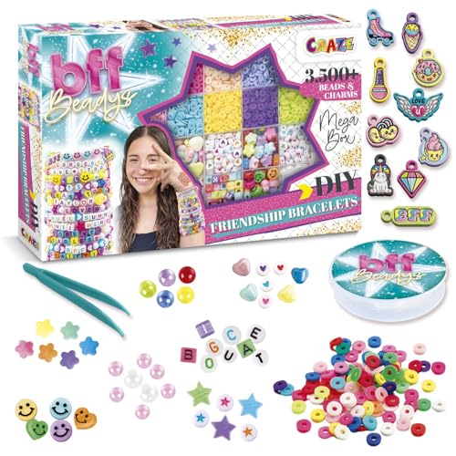 CRAZE BFF Mega Box - BFF Freundschaftsarmbänder Set, DIY Beadys Armbänder selber machen, Kinderschmuck Bastelset von CRAZE