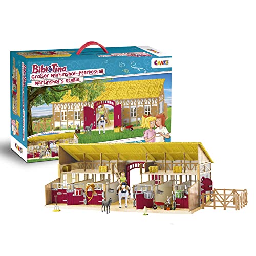 Craze Bibi und Tina Figuren Martinshof Spielset Pferdestall Bibi und Tina Spielzeug Reiterhof mit Pferden, Spielfiguren und Zubehör Bauernhof Spielzeug 32732 von CRAZE