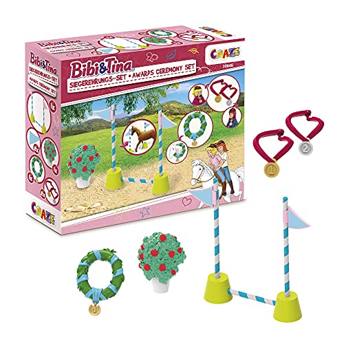 CRAZE Bibi und Tina Preisverleihung Spielset - Kinder Spielset für Pferdefiguren, Bibi und Tina Spielzeug ab 3 Jahre 30646 von CRAZE