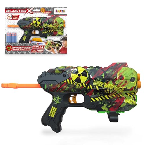 CRAZE Blaster-X Foam Guns Fury - Schaumstoff Pistole Kinder 30cm, 8 Darts, Schussweite 14m - Schaumstoff-Blaster Spielzeug von CRAZE