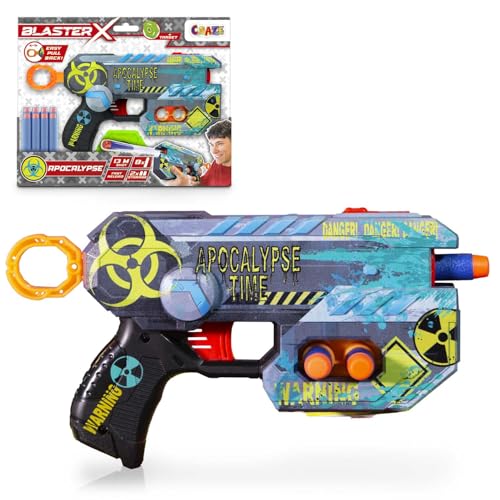 CRAZE Blaster-X Foam Guns Strike - Schaumstoff Pistole Kinder 21cm, 8 Darts, Schussweite 13m - Schaumstoff-Blaster Spielzeug von CRAZE