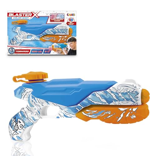 CRAZE Blaster-X Water Guns Medium - Wasserpistole für Kinder 30cm, Wasserspritzpistole mit Farbtabletten, Schussweite 8m - Wasser Kampf Spielzeug von CRAZE