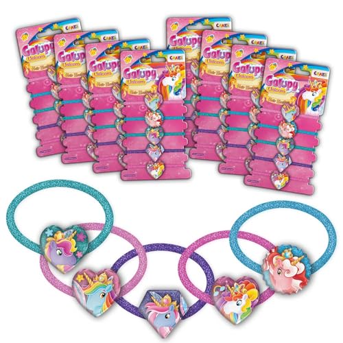 CRAZE GALUPY UNICORN Haargummis Kinder, 40x Mädchen Haargummis im Galupy Einhorn Design - Haarbänder Mädchen von CRAZE