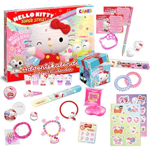 CRAZE Hello Kitty Adventskalender Kinder Spielzeug Adventskalender für Mädchen mit Hello Kitty Spielzeug & Zubehör von CRAZE