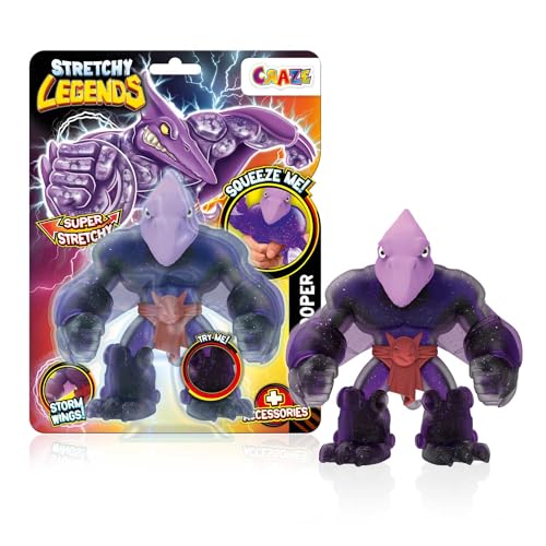 CRAZE Stretchy Legends Pterotrooper - Elastische Actionfiguren für Kinder, Dehnbare Superhelden Figuren zu Sammeln mit Schleimfüllung von CRAZE