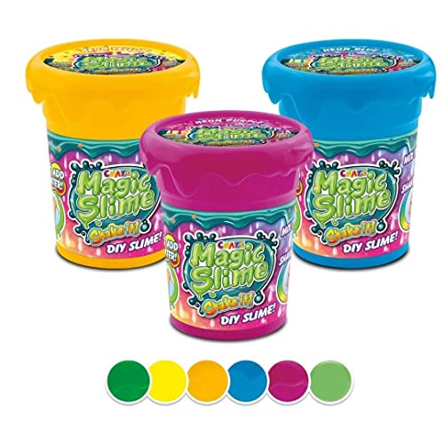 CRAZE MAGIC SLIME Shake IT 450ml Schleim Set in Dose mehrfarbiger Glitzer Kinderschleim zum Selbermachen DIY Zubehör 31001 von CRAZE