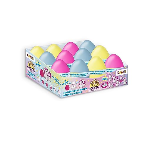 CRAZE MEGGA Egg - 12x Einhorn Überraschungseier, Mini Unicorn Schlüpfendes Ei mit Einhorn Figur zu sammeln von CRAZE