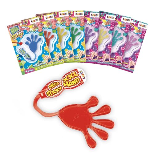 CRAZE Magic Slime, Sticky Hand 8er Pack - Klatschhand für Kinder XXL, 8X Glibber Klebehände in Schleim Kinder mit Griff und Glitzer, Super klebrig und dehnbar von CRAZE