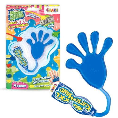 CRAZE Magic Slime, Sticky Hand 8er Pack - Klatschhand für Kinder XXL, 8X Glibber Klebehände in Schleim Kinder mit Griff und Glitzer, Super klebrig und dehnbar von CRAZE