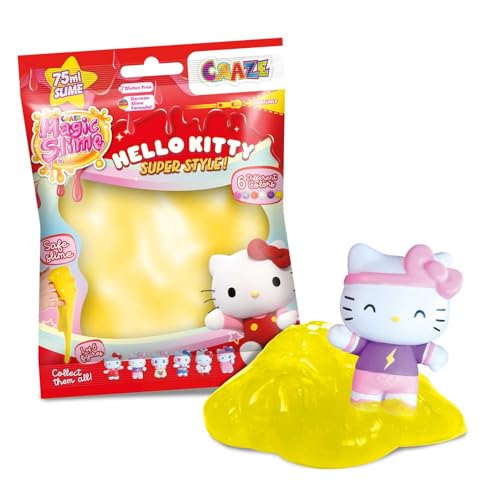 CRAZE Magic Slime Bag Hello Kitty | Schleim Kinder im Beutel 75ml Slime Set mit Hello Kitty Figur Überraschung, geruchsneutral, rückstandsfrei von CRAZE