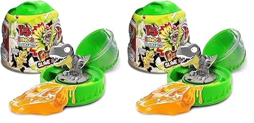 CRAZE Magic Slime – Dinorex-Kapsel mit Schleim Kinder und sammelbaren Dinosaurierfiguren - 13 Dinosaurier zum Sammeln, 1 Davon super selten, Dino (Packung mit 2) von CRAZE