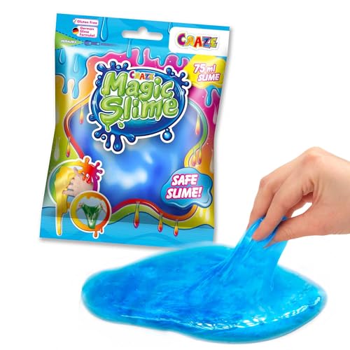 CRAZE Magic Slime FOILBAG | Bunter Schleim für Kinder, Magischer Kinderschleim im 75 ml Beutel - Verschiedene Farbvariationen, 6 Farben von CRAZE