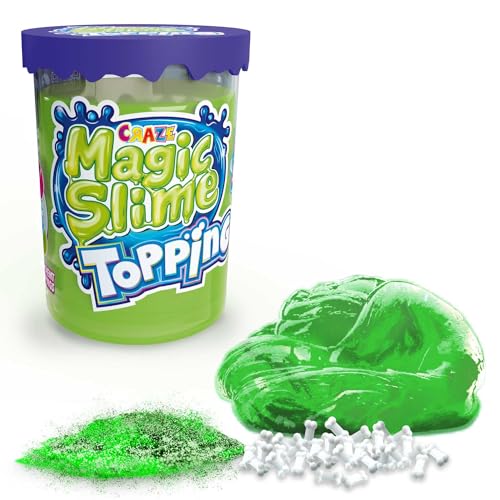 CRAZE Magic Slime Topping - Schleim Kinder in 70 ml Dose mit Glitter & verschiedenen Toppings - Slime Set sicher & rückstandsfrei, 6 Farben von CRAZE