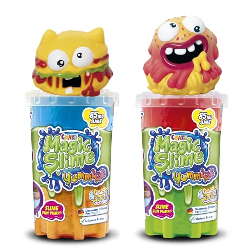 CRAZE Magic Slime YUMMIES 2er Pack | Schleim Kinder in Neonfarben Farbmischungen mit verschiedenen Saugcharakteren - 2X 85 ml Schleimdose, buntes Kinderschleim rückstandsfrei von CRAZE