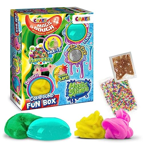 CRAZE Mix Compound - Fun Box Magic Slime & Magic Dough: Intelligente Knete Zubehör, Schleim Selber Machen Set Slime Set 39465 von Magic Dough