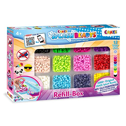 CRAZE SPLASH BEADYS Steckperlen Refill-Box Girls Bügelperlen ohne Bügeln Nachfüllpack Wasserperlen für Kinder ungiftig Perlen zum Stecken Bastelset Kinder 59440 von CRAZE