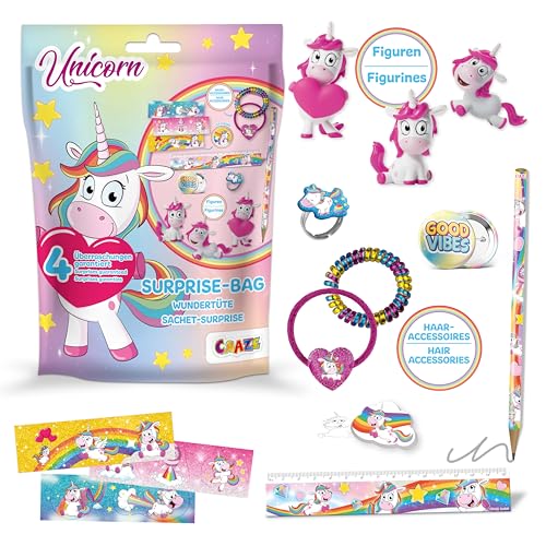 CRAZE SURPRISE BAG UNICORN - Schultüte Einhorn Geschenke für Mädchen , Wundertüte Kinder , Überraschungstüte mit Zubehör von CRAZE