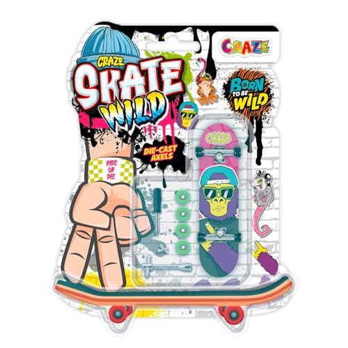 CRAZE Skate Fingerboard Set – Wild Edition | 4 Mini-Skateboards mit Tier-Designs & Zubehör | Skate-Fingerboards für Kinder & Teenager CRAZE Skate Fingerboard Set – Wild Edition | 4 Mini-Skateboards mit Tier-Designs & Zubehör | Skate-Fingerboards für Kinder & Teenager von CRAZE