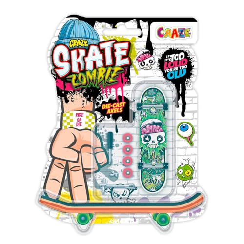 CRAZE Skate Fingerboard Set – Zombies Edition | 4er Pack Mini-Skateboards mit Druckguss-Achsen & Zubehör | Finger Skateboard für Kinder & Sammler | Skate-Spielzeug ab 6 Jahren CRAZE Skate Fingerboard Set – Zombies Edition | 4er Pack Mini-Skateboards mit Druckguss-Achsen & Zubehör | Finger Skateboard für Kinder & Sammler | Skate-Spielzeug ab 6 Jahren von CRAZE