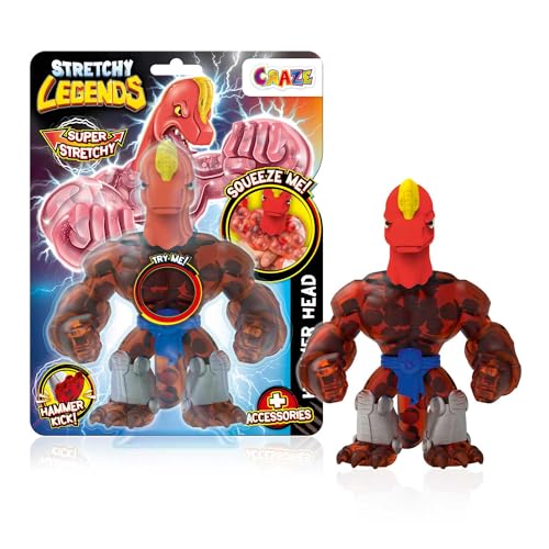 CRAZE Stretchy Legends Hammer Head - Elastische Actionfiguren für Kinder, Dehnbare Superhelden Figuren zu Sammeln mit Schleimfüllung von CRAZE