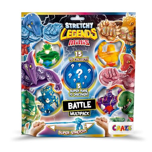 CRAZE Stretchy Legends Minis Multipack Battle - 5X Elastische Actionfiguren für Kinder, Klebrige & Dehnbare Superhelden Figuren zu Sammeln von CRAZE