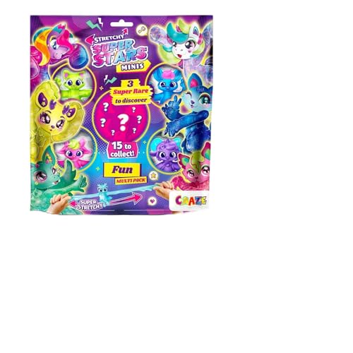 CRAZE Stretchy Superstars Minis Double - 2er Pack Elastische Actionfiguren für Kinder, Klebrige & Dehnbare Superhelden Figuren zu Sammeln von CRAZE