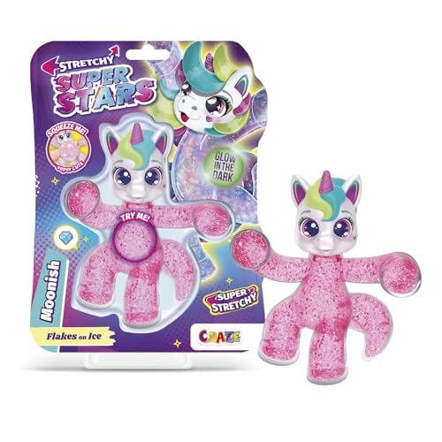 CRAZE Stretchy Superstars Moonish - Glibberige & Dehnbare Sammelfiguren mit Schleimfüllung, 6 Verschiedene Charaktere zum Sammeln von CRAZE