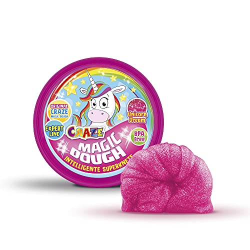 Magic Dough Superknete für Kinder Craze Expert Intelligente Pink Rosa Knete Einhorn Kinderknete 70 g Dose, 70g Unicorn 35306 von Magic Dough