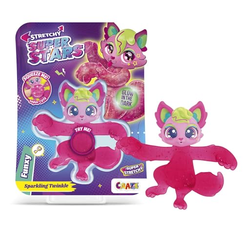 CRAZE Stretchy Superstars Funxy - Glibberige & Dehnbare Sammelfiguren mit Schleimfüllung, 6 Verschiedene Charaktere zum Sammeln von CRAZE