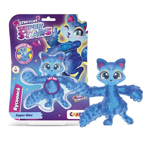 CRAZE Stretchy Superstars Rycoonce - Glibberige & Dehnbare Sammelfiguren mit Schleimfüllung, 6 Verschiedene Charaktere zum Sammeln von CRAZE