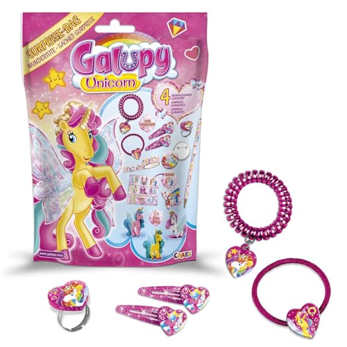 CRAZE GALUPY Surprise Bag Unicorn Schultüte mit Einhorn Überraschung. Wundertüte Kinder Schultüte Mädchen. Überraschungstüte Sammelfiguren für Mädchen, 18408 von Galupy