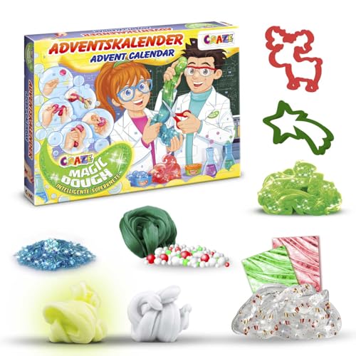 MAGIC DOUGH Adventskalender für Kinder – Spielzeug Adventskalender mit Knete, 24 tolle Überraschungen mit intelligenter Superknete von CRAZE