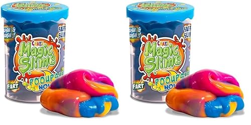 Craze Magic Slime POOUPSIE Noise | Dickflüssiger Pups Schleim für Kinder, 100 g Kinder Schleim in Dose, Slime Set Scherzartikel, Rückstandsfrei, 5.5 x 5.5 x 7.8 cm (Packung mit 2) von CRAZE