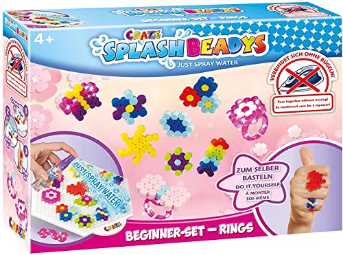 Craze Splash BEADYS Steckperlen Beginner-Set DIY Kinderschmuck mit Wasserperlen für Kinder Bastelset Kinder Bügelperlen Set ohne Bügeln Ringe selber Machen 17852, Klein Craze Splash BEADYS Steckperlen Beginner-Set DIY Kinderschmuck mit Wasserperlen für Kinder Bastelset Kinder Bügelperlen Set ohne Bügeln Ringe selber Machen 17852, Klein von CRAZE