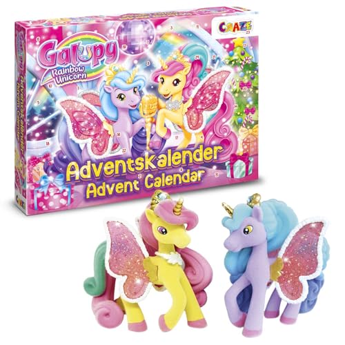 GALUPY Rainbow Unicorn Spielzeug-Adventskalender für Kinder – Einhorn-Weihnachtskalender für Mädchen, Spielzeug-Kalender mit exklusiven Galupy-Figuren & Spielset von Galupy