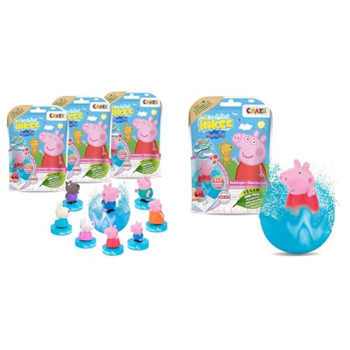 INKEE SURPRISE - 3er Set Peppa Pig Badekugeln Kinder mit Überraschung & INKEE SURPRISE - Peppa Pig Badekugeln Kinder mit Überraschung Peppa Wutz Spielzeug für die Badewanne - Badezusatz Kinder von CRAZE