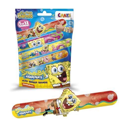 Slap Snap Bands Armbänder SpongeBoB - Schnapparmband Kinder mit SpongeBob Schammkopf-Motiv, Klatscharmband Kinder von Slap Snap Bands