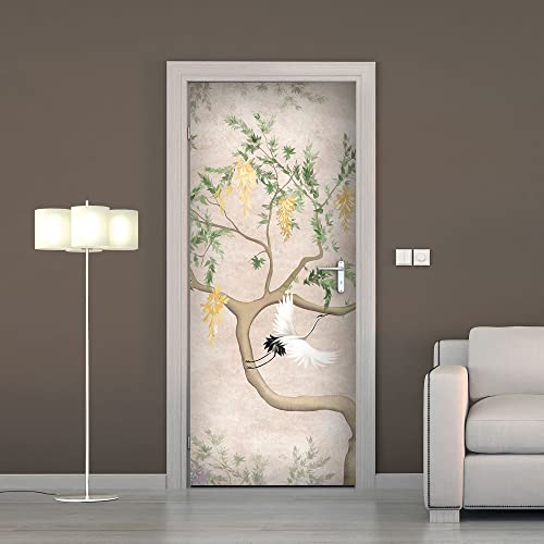 Aufkleber für Türen aus Premium-PVC, Door Cover, japanische Textur, einfache und blasenfreie Anbringung, Verkleidungen für Innentüren 83 x 210 cm, zuschneidbar von CREARREDA