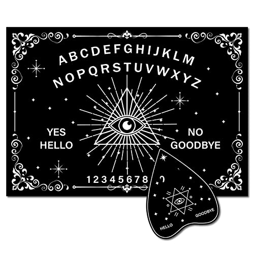 CREATCABIN Holz Geisterbrett Pendelbrett Sprechende Ouija-Bretter Aus Holz Mit Planchette Schwarz Wünschelrute Weissagungsspiel Geisterjagd Metaphysische Botschaft Dekor Für Wicca 30 x 21cm-God Eye von CREATCABIN