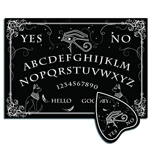 CREATCABIN Holz Geisterbrett Pendelbrett Sprechende Ouija-Bretter Holz Mit Planchette Schwarz Wünschelrute Weissagungsspiel Geisterjagd Metaphysische Botschaft Dekor 11.8 x 8.3 Zoll-Das Auge Des Horus von CREATCABIN