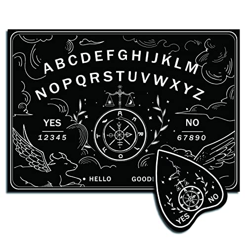 CREATCABIN Holz Geisterbrett Pendelbrett Sprechende Ouija-Bretter Holz Mit Planchette Schwarze Wünschelrute Wahrsagen Kit Spiel Geisterjagd Metaphysische Botschaft Dekor Für Wicca 11.8 x 8.3 Zoll von CREATCABIN