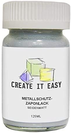 CREATE IT EASY NEU Metallschutzlack / Zaponlack 125ml seidenmatt (lösungsmittelhaltig) von CREATE IT EASY