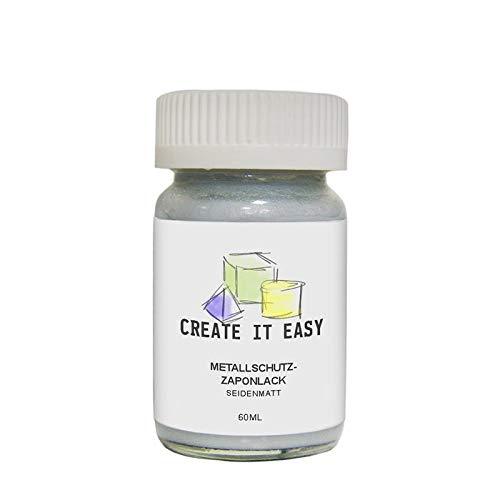 CREATE IT EASY NEU Metallschutzlack / Zaponlack 60ml seidenmatt (lösungsmittelhaltig) von CREATE IT EASY