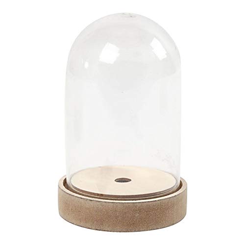 CREATIV DISCOUNT® NEU Plastikglas- Glocke auf Holzfuß, 12,5 cm von CREATIV DISCOUNT