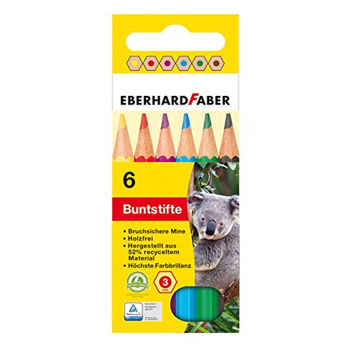 CREATIV DISCOUNT Buntstifte kurz hexagonal, 6er Pack von CREATIV DISCOUNT