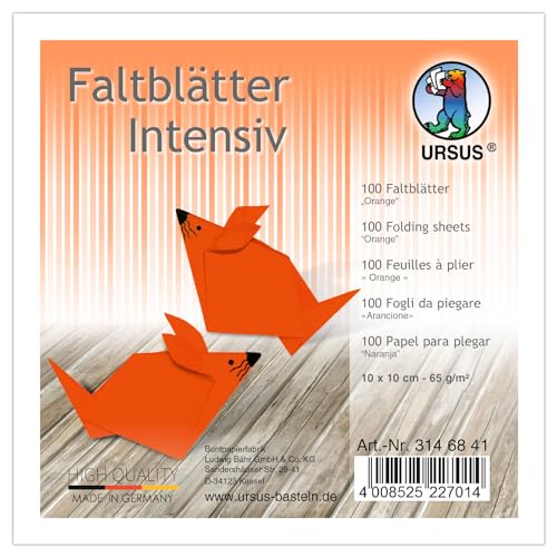 CREATIV DISCOUNT Faltblätter intensiv 100 Blatt, 10x10cm, Orange von CREATIV DISCOUNT